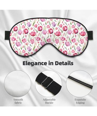 Shop Double-Sided Tulip Flowers Watercolor Sleep Mask | Adjustable & Soft Eye Covers for Perfect Shading & Reduced Eye Edema - International Shipping Available - Buy Online on GoSupps.com