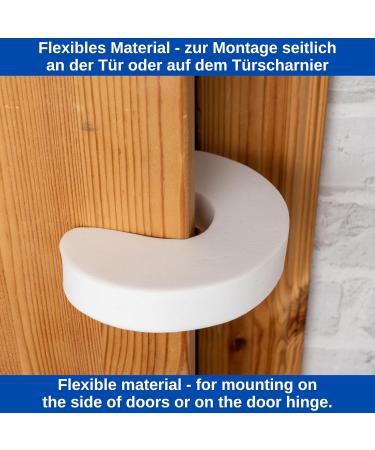 Door Stopper for Children & Pets - Foam Finger Pinch Protection (4 Pieces) | White Safe Door Locking Design for 10-50mm Thickness - Buy Online on GoSupps.com