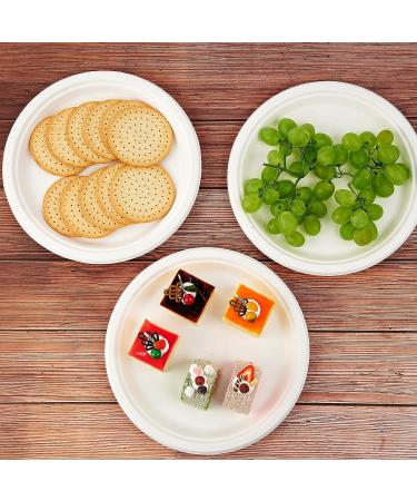 Vplus 150 Pack Compostable 10 inch Paper Plates - Biodegradable Eco-Friendly Sugarcane Plates - Super Strong & Natural - White - Buy Online on GoSupps.com