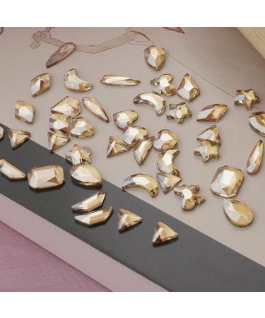 Canvalite 1820Pcs Champagne Rhinestones Nail Gems | 12 Styles 3D Glass Crystals | Nail Rhinestones with Rhinestones Picker & Tweezers | Multi Shape Flatback Face Gems for Nail Art - Buy Online on GoSupps.com