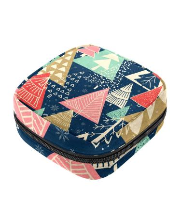 Guantierendiy Christmas Tree Sanitary Napkin Storage Bag Portable Period Kit Bag Pad Pouches for Period Menstrual Cup Bag with Zipper Sanitary Pad Pouch for Women Teen Girls Ladies Color 8