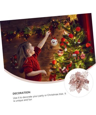 STOBAZA 3 Sets 12pcs Christmas Hollow Flower Christmas Glitter Simulated Wreath Flowers 16c Jesus Pe Blush - Buy Online on GoSupps.com