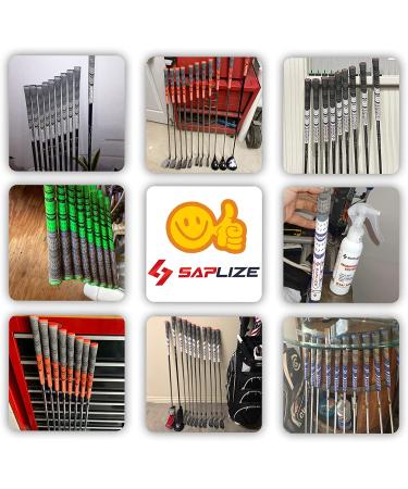 SAPLIZE Hybrid Golf Grips CL03 - Set of 13 | Low Taper Design, Cross Corded Rubber | 6 Color Options | Standard/Midsize | MultiCompound Fluorescent Green | Upgrade/Deluxe Kit | Full Solvent Kit Included - Buy Online on GoSupps.com