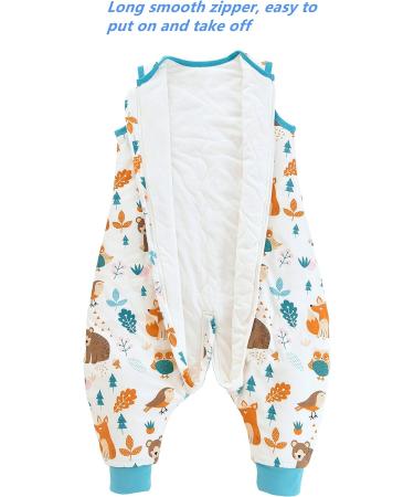 Chilsuessy Toddler Sleeping Bag with Feet | 2.5 Tog Baby Sleep Sack | Forest Animals Design | CPC Certified | Cotton Wearable Blanket 80cm | Ages 2-3 - Buy Online on GoSupps.com