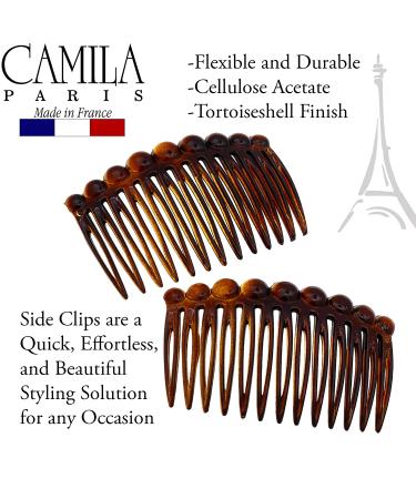 Camila Paris CP33/2 French Hair Side Comb - Small Tortoise Shell - Strong Hold Hair Clip for Women - Made in France - Buy Online on GoSupps.com