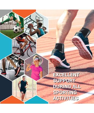 PhysFlex Ankle Brace - Adjustable Compression Sleeve for Sprained Ankle, Achilles Tendon, Plantar Fasciitis - Gray, Ideal for Men & Women - Buy Online on GoSupps.com