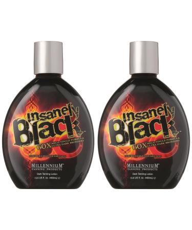 Millennium Tanning Insanely Black 60X UV Bronzer Accelerator Tanning Lotion 2-Pack 13.5 fl oz - Fast-Acting Sunless Tan Formula - Buy Online on GoSupps.com