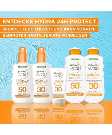 Garnier Garnier Ambre Solaire Hydra Protect+ Sun Milk 24h SPF 30 UVA and UVB Protection with Vitamin C 175 ml - Buy Online on GoSupps.com