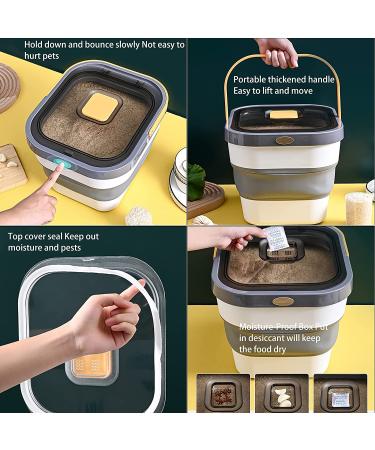 Kesoin Pet Food Storage Container - Airtight Foldable Bin with Scoop - 13L Capacity (Grey) - Buy Online on GoSupps.com