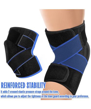 TISMOD Knee Brace with Patella Gel Pad & Side Stabilizers - Adjustable Support for Meniscus Tear, Arthritis, Joint Pain - Injury Recovery - S/M Blue & Black - Buy Online on GoSupps.com