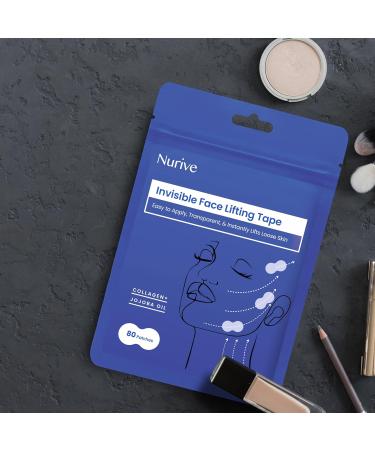 Invisible Face Lift Tape | 80 Tapes for Wrinkles | Collagen & Jojoba Oil | Anti-Aging Face Lifting Bands | Forehead Wrinkle Patches - Buy Online on GoSupps.com