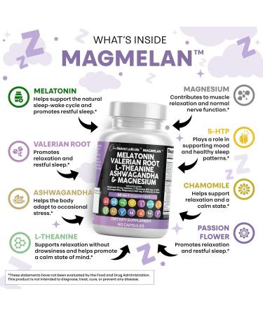 Clean Nutraceuticals Melatonin 10mg Valerian Root L Theanine 200mg Ashwagandha - Sleep Support for Women & Men with Magnesium Complex, Lemon Balm, Chamomile, & Passion Flower - 60 Caps 60 Count (Pack of 1) - Buy Online on GoSupps.com