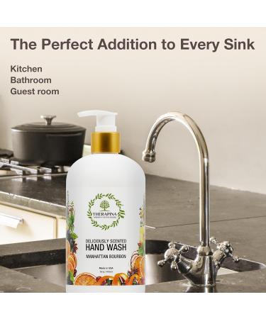 Aromatherapy Luxury Liquid Hand Soap - Vegan & Moisturizing with Aloe Vera - Manhattan Bourbon Scent - 16 Oz for Bathrooms & Kitchen - Buy Online on GoSupps.com