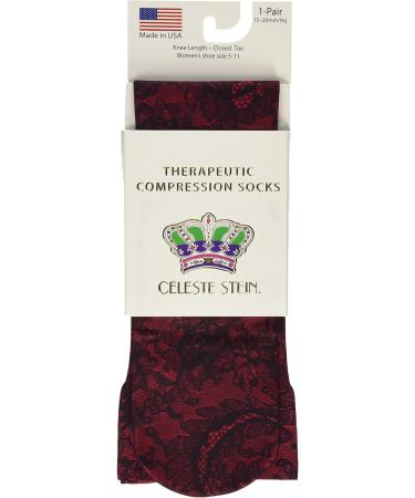 Celeste Stein Rouge Lace Therapeutic Compression Socks | 15-20 mmHg | International Shipping - Buy Online on GoSupps.com