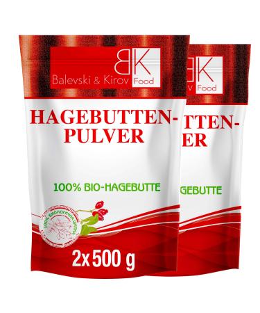 Bio-hagebuttenpulver-100% organic gluten-free with vitamin C and vegetable omega-3 and 6 fatty acids joint and bone strengthening immune system and collagen golden milk rosehip tea 1 kg (1 Pack) rosehip powder