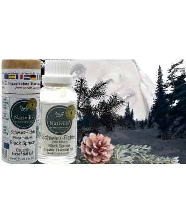 Nativilis essential bio-black spruce oil picea mariana antiseptic helps with respiratory problems muscle pain mucus accumulation-offers calming relief for the skin copaib-aromatherapy