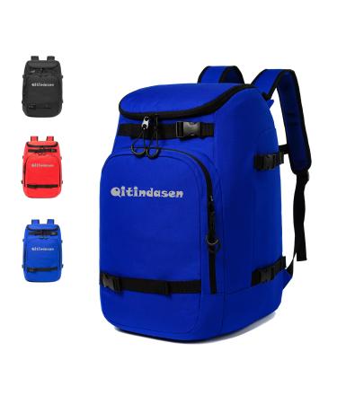 qitindasen Ski Boot Bag Ice Skate Bag 50L Ski Boot Travel Backpack for Ski Helmet Goggles Gloves Skis Snowboard& Accessories blue