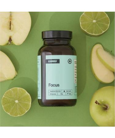 GIMMY Vitamins for concentration with Ashwagandha L-Tyrosine Folic Acid Vitamin B6 Ginseng and Vitamin B12-100% Natural Vegan Sugar Free Green Apple Flavor (60 gums) - Buy Online on GoSupps.com
