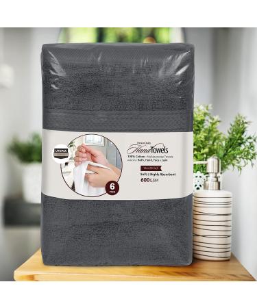 Utopia Towels 6-Pack Premium Hand Towels Set - 16x28 inches - 100% Ring Spun Cotton - Ultra Soft & Highly Absorbent 600GSM Towels for Bathroom, Gym, Shower, Hotel, Spa - Grey - Buy Online on GoSupps.com