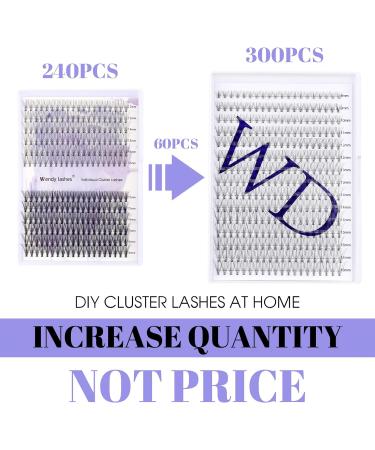 300PCS Cluster Lashes Extension DD Curl 10D 0.07mm 8-16mm | Wide Stem Individual Eyelashes Clusters | DIY Eyelashes Extensions Kit | RR-8-16mm Cluster Lashes-10D-0.07-DD - Buy Online on GoSupps.com