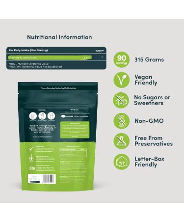 Pure Creatine Monohydrate Powder - 315g (90 Servings) - Easy Dissolve Creatine Powder Unflavoured & Micronised (Not Creatine Gummies or Creatine Tablets) Vegan Creatine for Women and Men - Buy Online on GoSupps.com