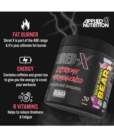 Applied Nutrition Shred X Fat Burner - ABE All Black Thermogenic Weight Management (Strawberry Kiwi) - 30 Servings - Buy Online on GoSupps.com