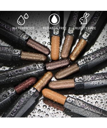 LUXAZA 6 PCS Brown Neutral Metallic Eyeshadow Stick - Waterproof & Long Lasting Eye Brightener and Liner Pen - Champagne Brown Cream Shimmer Eyeshadow Pencil - Buy Online on GoSupps.com
