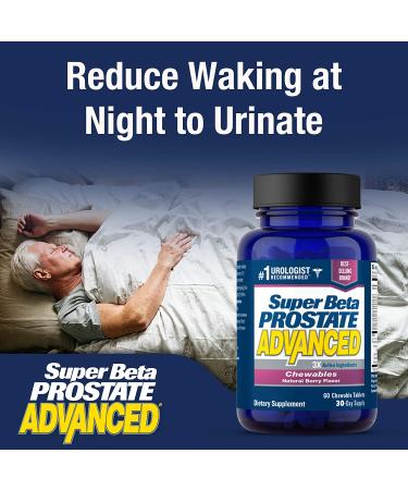 Super Beta Prostate Advanced Chewables - Urologist Recommended - Promote Sleep & Prostate Health - Reduce Bathroom Trips - 1-Bottle (60 Chews) - Buy Online on GoSupps.com