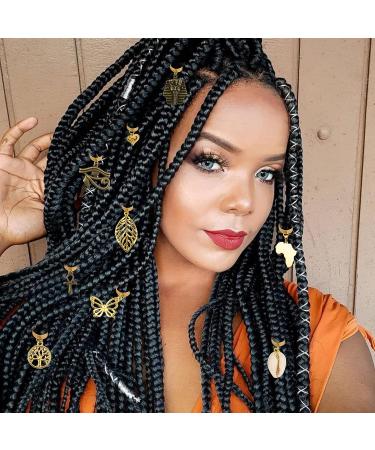 20 PCS Adjustable Locs Hair Clips | Vintage African Hair Charms | DIY Locs Accessories | Bronze and Gold - Buy Online on GoSupps.com