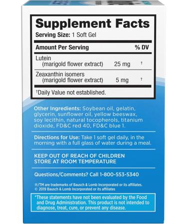 Bausch + Lomb Ocuvite Blue Light Lutein 25mg Lutein & Zeaxanthin Supplement 30 Softgels (Pack of 3) - Buy Online on GoSupps.com