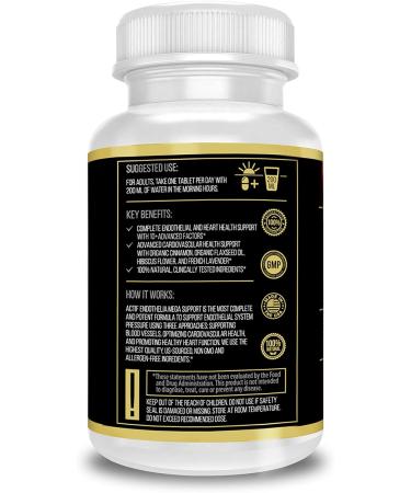 Actif Endothelial Mega Support - Maximum 10+ Factor System, 60 Count | Non-GMO - Buy Online on GoSupps.com