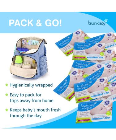 Brush Baby Teething Relief Dental Wipes for Ages 0-Toddler - 28 Finger Wipes - Prevent Teething Pain & Tooth Decay - Pack of 1 - Buy Online on GoSupps.com