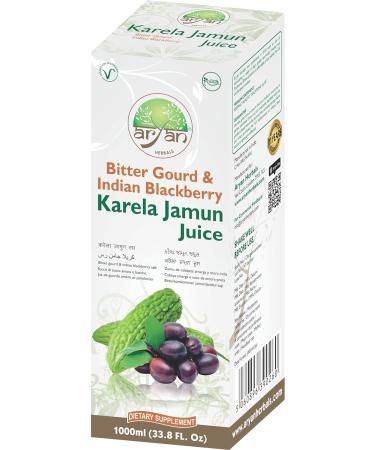 Aryan Herbals Karela Jamun Juice - 1000 ml | Bitter Gourd & Blackberry Juice | No Added Sugar | Natural & Healthy - Buy Online on GoSupps.com
