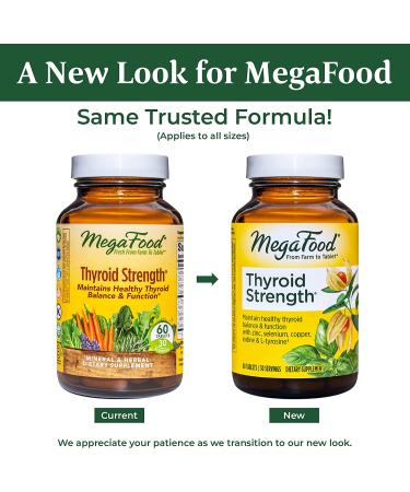 MegaFood Thyroid Strength Supplement - Ashwagandha, Zinc, Iodine, 90 Tabs - Buy Online on GoSupps.com