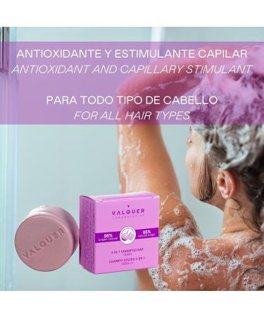 Valquer Laboratorios - 2 in 1 solid shampoo (shampoo and conditioner) - 95% natural ingredients - All hair types - Vegan - Organic Shampoo - 70 Gr - Buy Online on GoSupps.com
