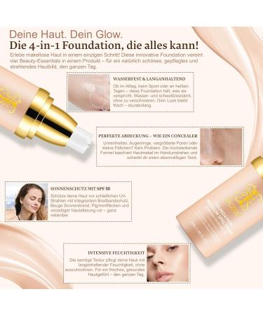 P-Beauty Lot de 3 s rums de protection solaire SPF 50 avec effet fond de teint cr me solaire tonifiante pour le visage couvrance moyenne hydratant et anti- ge avec protection UVA UVB maquillage - Buy Online on GoSupps.com