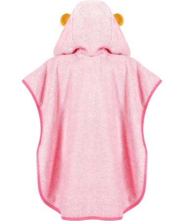 Laynenburg Premium Bathing Poncho for Kids - 100% Cotton Hooded Towel - Oeko Tex Certified Pink Giraffe Design for Ages 3-5 - Buy Online on GoSupps.com