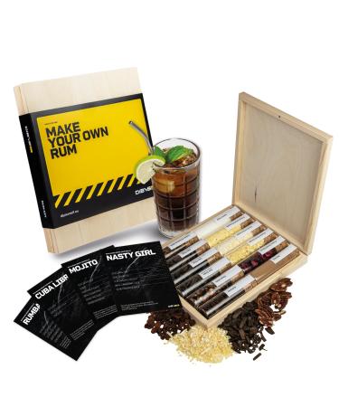 Dabies rum-spice set XL |12 Rum-Set Botanicals |With 4 recipe cards spice lexicon & noble wooden box |Rum gift set for men & women |Rum accessories to make rum yourself rum set (XL-Box)