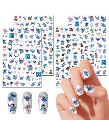 Nail Art Stickers Cute Cartoon Nail Art Decals 3D Self Adhesive Nail Sticker Kawaii Designer Anime Nail Stickers for Girls Kids Women Manicure Tips Decoration (4 Sheets 260+ Decals)