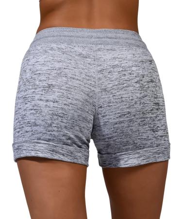 90 Degree By Reflex Women's Soft Comfy Lounge Shorts 2 Pack - Heather Grey, Large - With Pockets and Drawstring - Buy Online on GoSupps.com