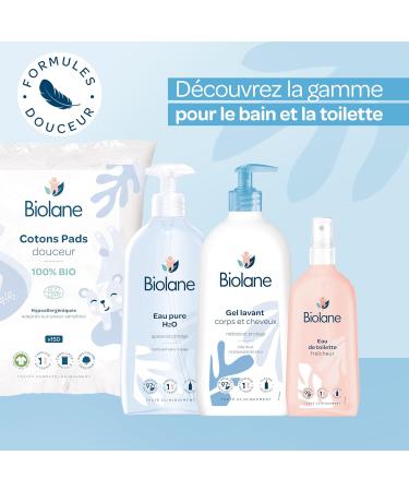 BIOLANE - Set of 4 Pure H2O Water Bottles - Cleanser for the face body and baby seat - No rinsing - 4 pump bottles of 750 ml - Made in France - Buy Online on GoSupps.com