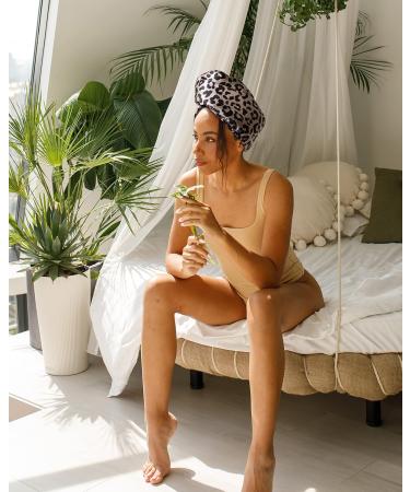 Microfiber Hair Towel for Women | Satin Towel for Curly Hair | Hair Plop Towel | SMPL Objects Leopard Print - Buy Online on GoSupps.com