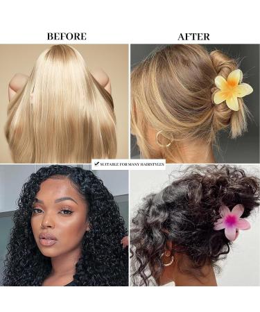 Shop Multi-Colored Plastic Flower Hair Clips - 8 Piece Set | Elegant & Slip-Resistant Hair Accessories for Women & Girls - Buy Online on GoSupps.com