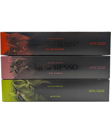 Nespresso Vertuo Coffee Capsules - El Salvador Colombia Mexico - 3 Boxes (30 Pods) Bundled with Border Biscuits Selection & Giftable Tote Bag - Buy Online on GoSupps.com