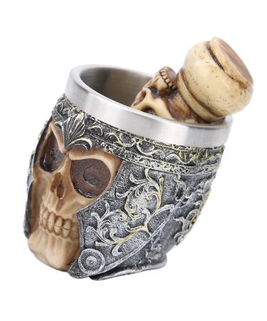 JTLB Men's Beard Shaving Kit Stainless Steel Shaving Bowl Skeleton Head Beard Brush Set