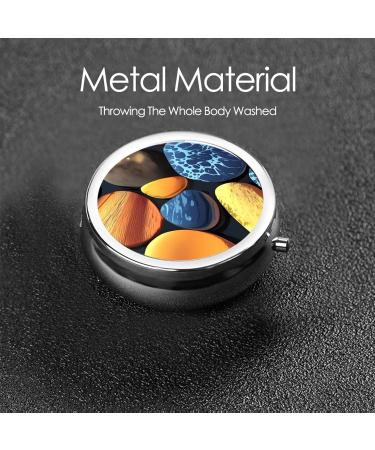 Yellow Pebbles Round Pill Box - 3 Compartment Organizer | Portable Travel Pill Box for International Shipping - Buy Online on GoSupps.com