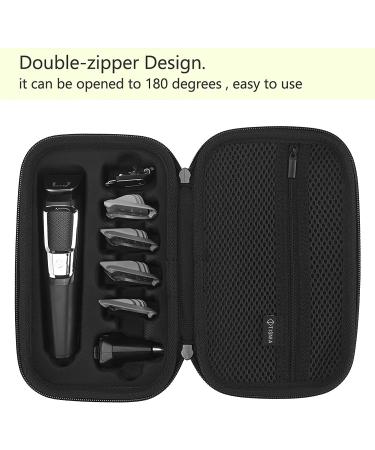 Black Texture Tisnia Trimmer Case for Philips Norelco MG3750 Series 3000 Men's Grooming Kit - Fits Hair Trimmer, Beard Trimmer, Hair Clipper & Attachments - Buy Online on GoSupps.com
