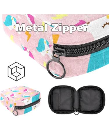 Shop Cute Unicorn Storage Bags for Women's Bandages & Menstrual Cups | Pink Multicolored Zipper Pouches for Tampons Panty Liners & Period Inserts - Buy Online on GoSupps.com