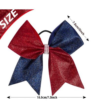 Whaline 4th of July Glitter Cheer Hair Bows - Patriotic Independence Day Hair Accessories for Teens Kids - 4Pcs - Buy Online on GoSupps.com