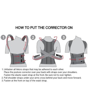 ORTONYX Comfort Posture Corrector Brace | Fully Adjustable for Men and Women | Medium Size (Waist 31-35) | Black - Buy Online on GoSupps.com